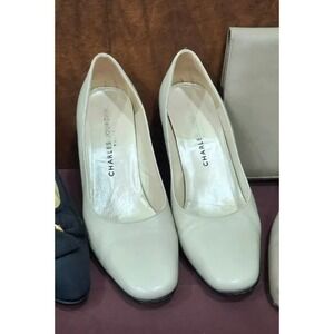 Vintage Charles Jourdan Beige Womens Heels Size 9